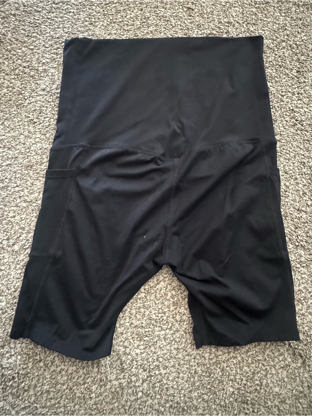 Black maternity High-Waist Women's Athletic Bike Shorts